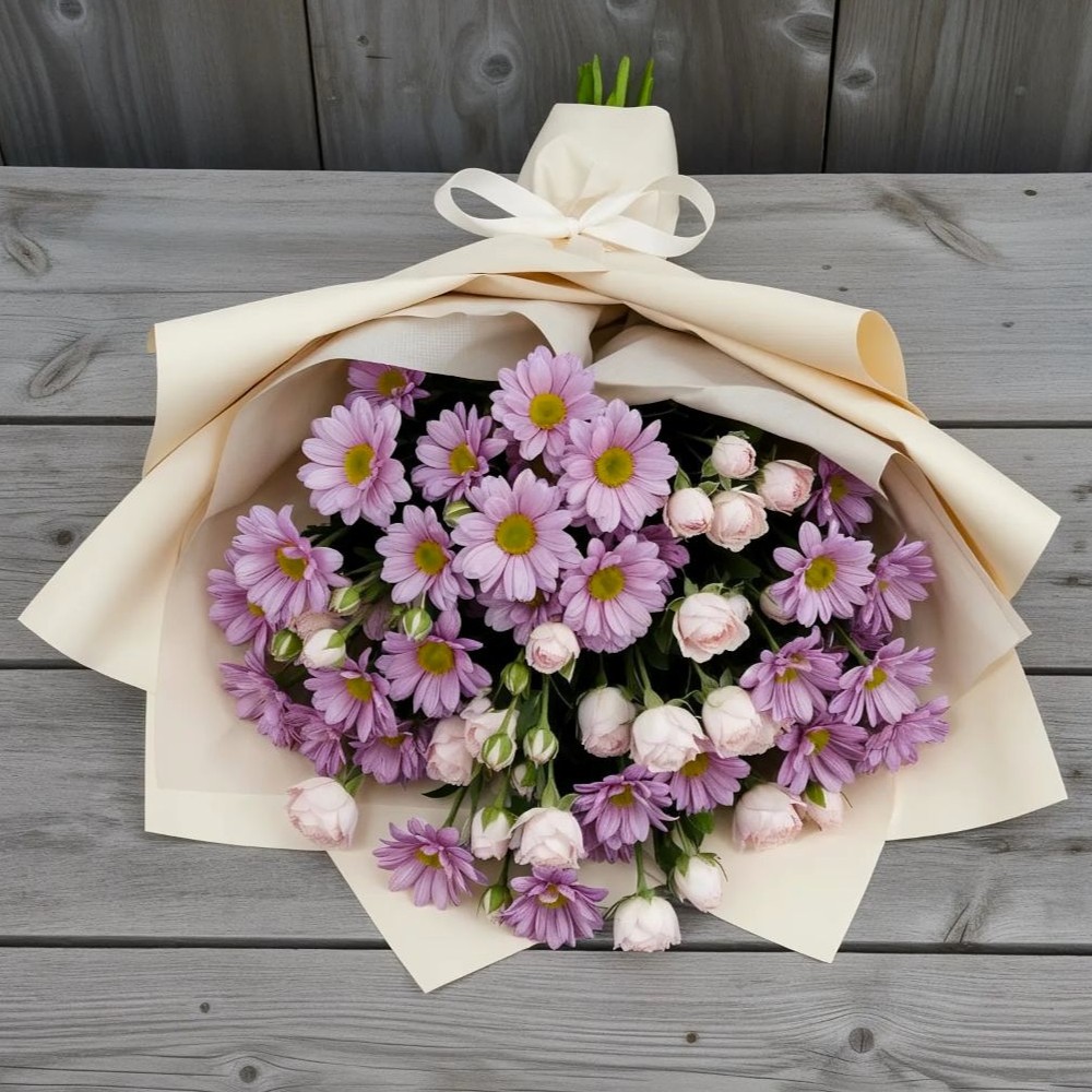 Букет цветов из: Розы и Хризантемы в Архипо-Осиповка