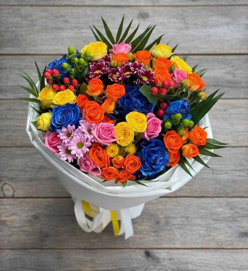 Букет цветов из: Розы и Хризантемы в Архипо-Осиповка