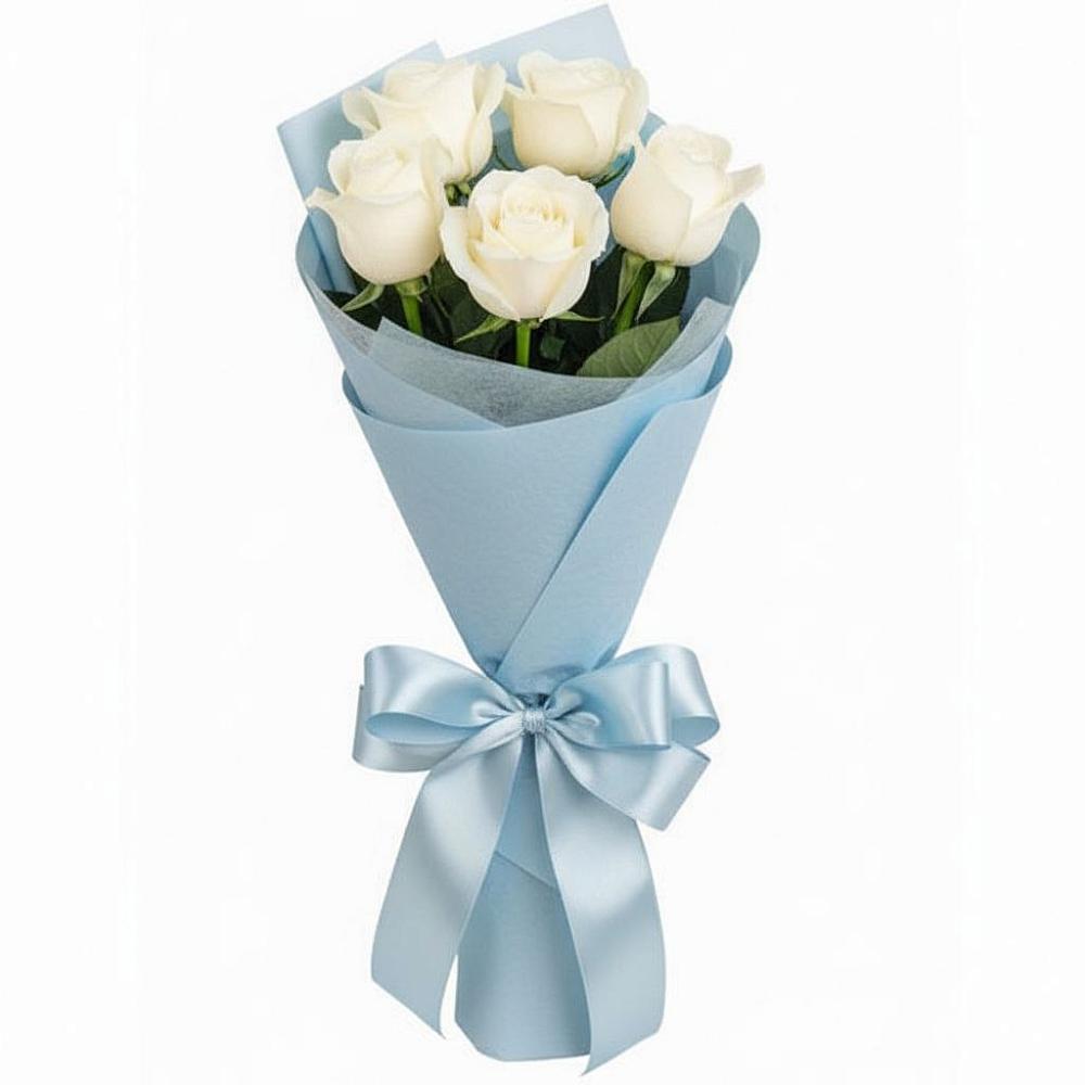 Букет 5 Белых роз Проуд в Архипо-Осиповка