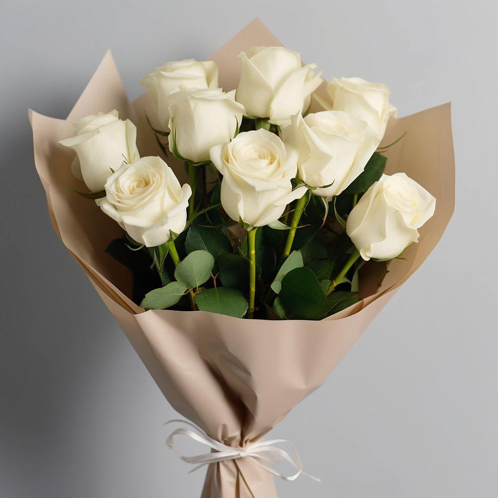 Букет 9 Белых роз Эдлесс Лав в Архипо-Осиповка