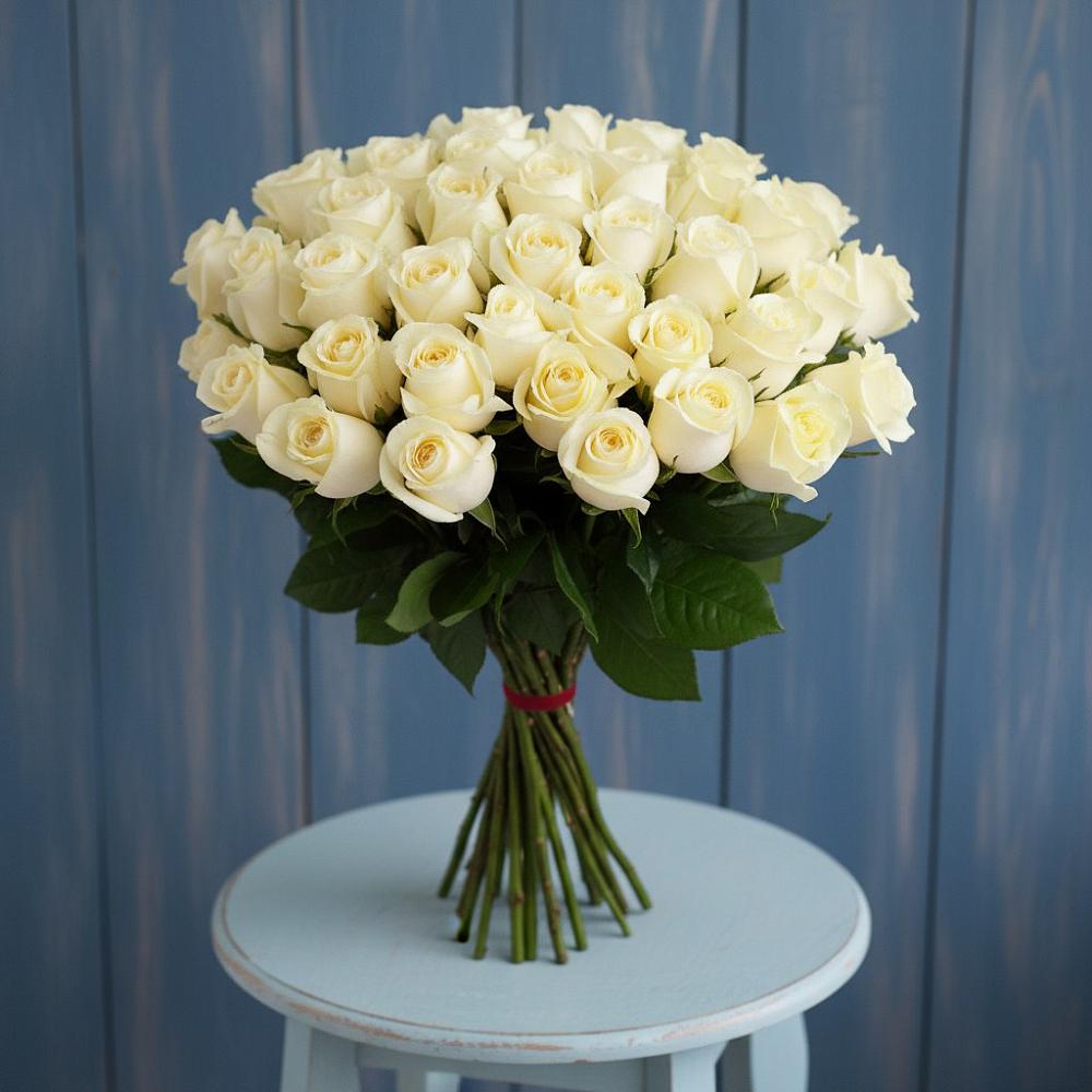 Букет 51 Белая роза Эдлесс Лав в Архипо-Осиповка