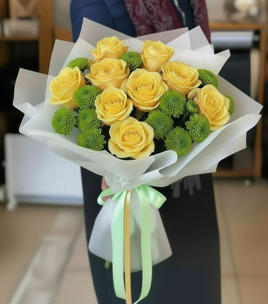 Букет цветов из: Хризантемы и Розы в Архипо-Осиповка