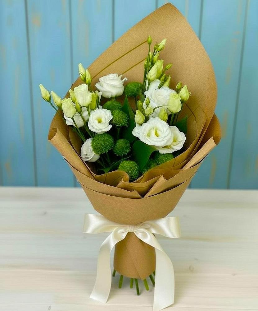 Букет цветов из: Хризантемы и Лизиантусы в Архипо-Осиповка