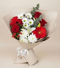 Букет цветов из:  Розы, Хризантемы, Герберы и Лилии в Архипо-Осиповка