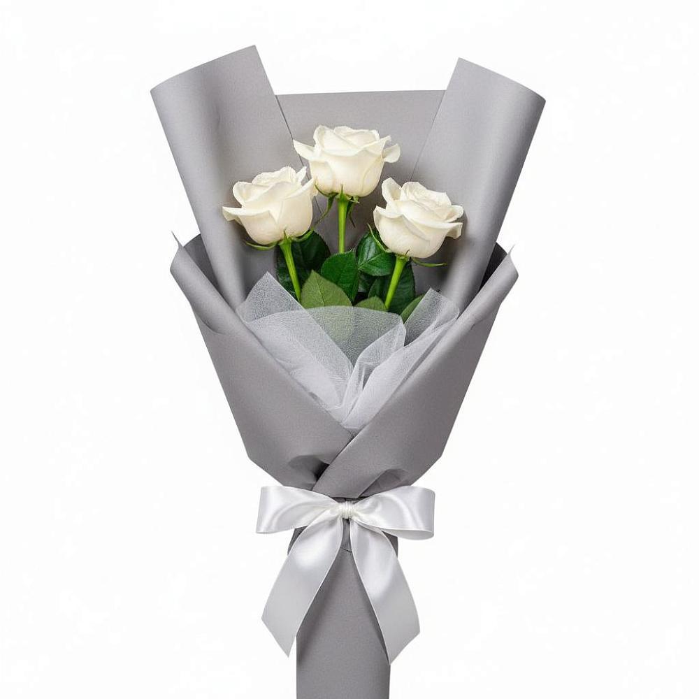 Букет 3 белые розы в Архипо-Осиповка