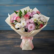 Букет цветов из:  Хризантемы, Альстромерии и Розы в Архипо-Осиповка