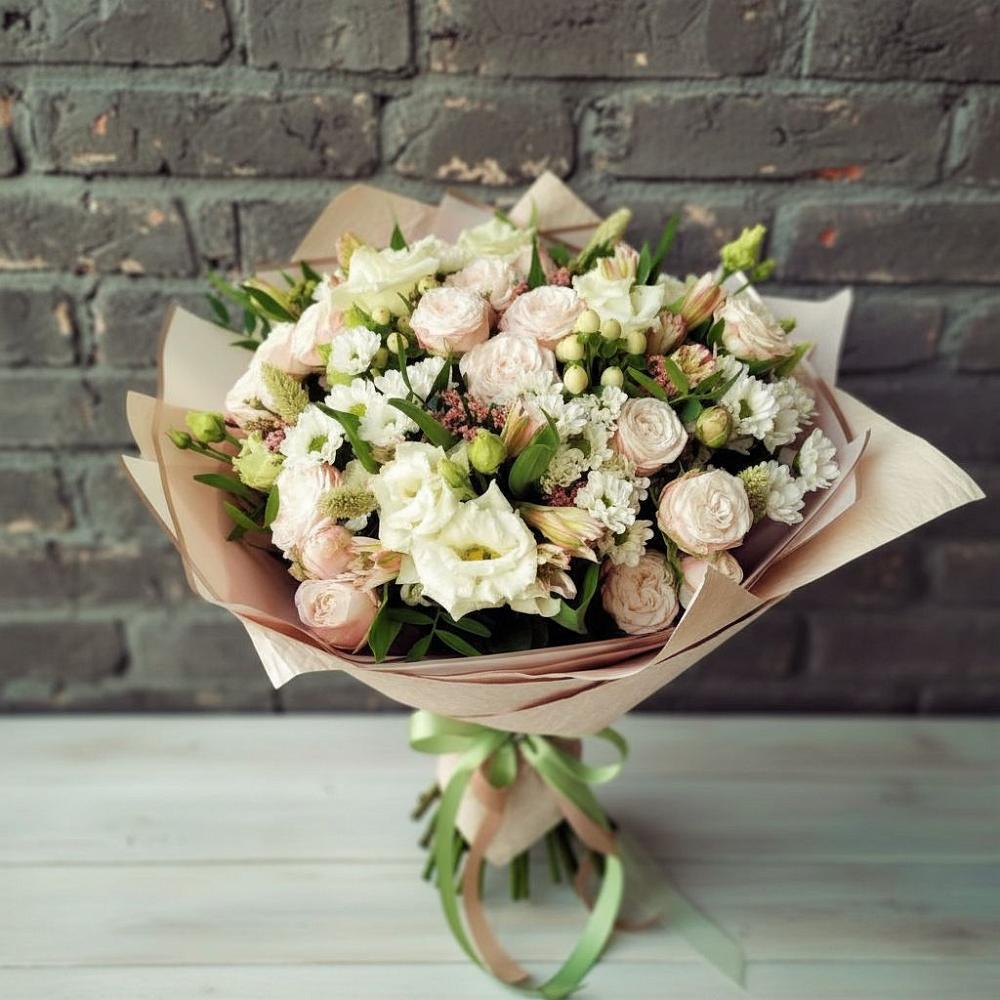 Букет цветов из: Альстромерии, Розы и Хризантемы в Архипо-Осиповка