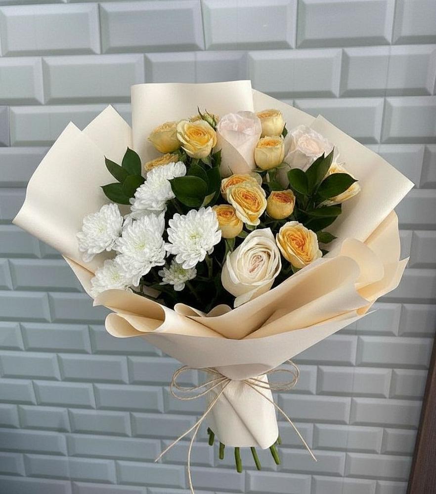 Букет цветов из: Розы и Хризантемы в Архипо-Осиповка