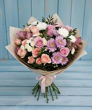 Букет цветов из:  Хризантемы, Розы и Альстромерии в Архипо-Осиповка