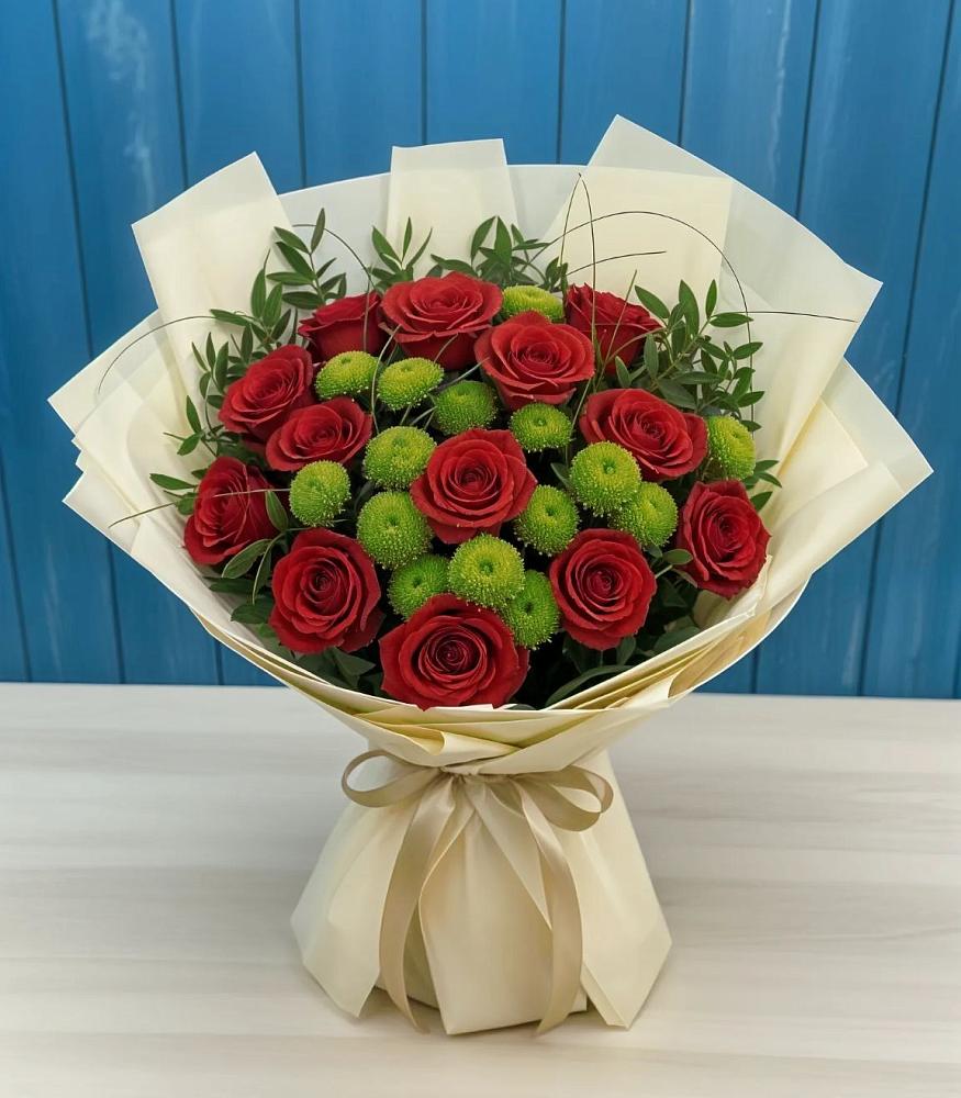 Букет цветов из: Розы и Хризантемы в Архипо-Осиповка